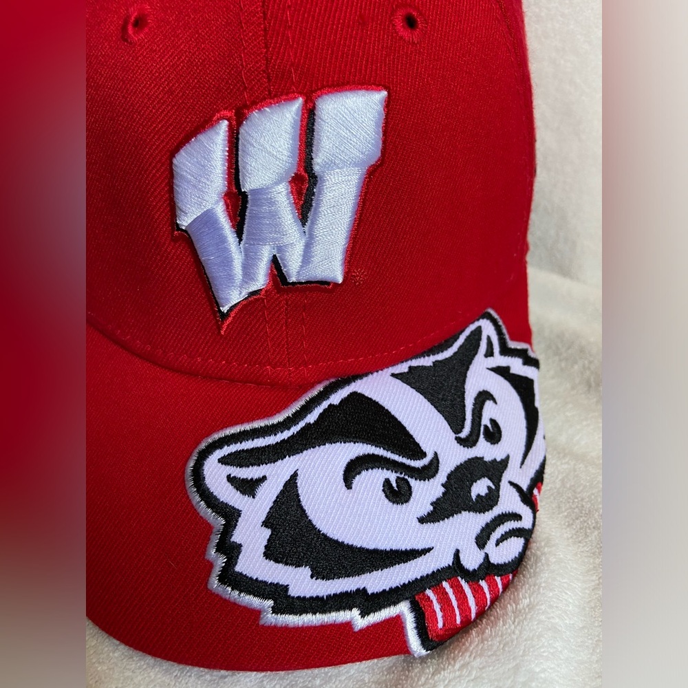 University of Wisconsin BIG Badgers Logo Red Hat 39Thirty New Era Child-Youth
